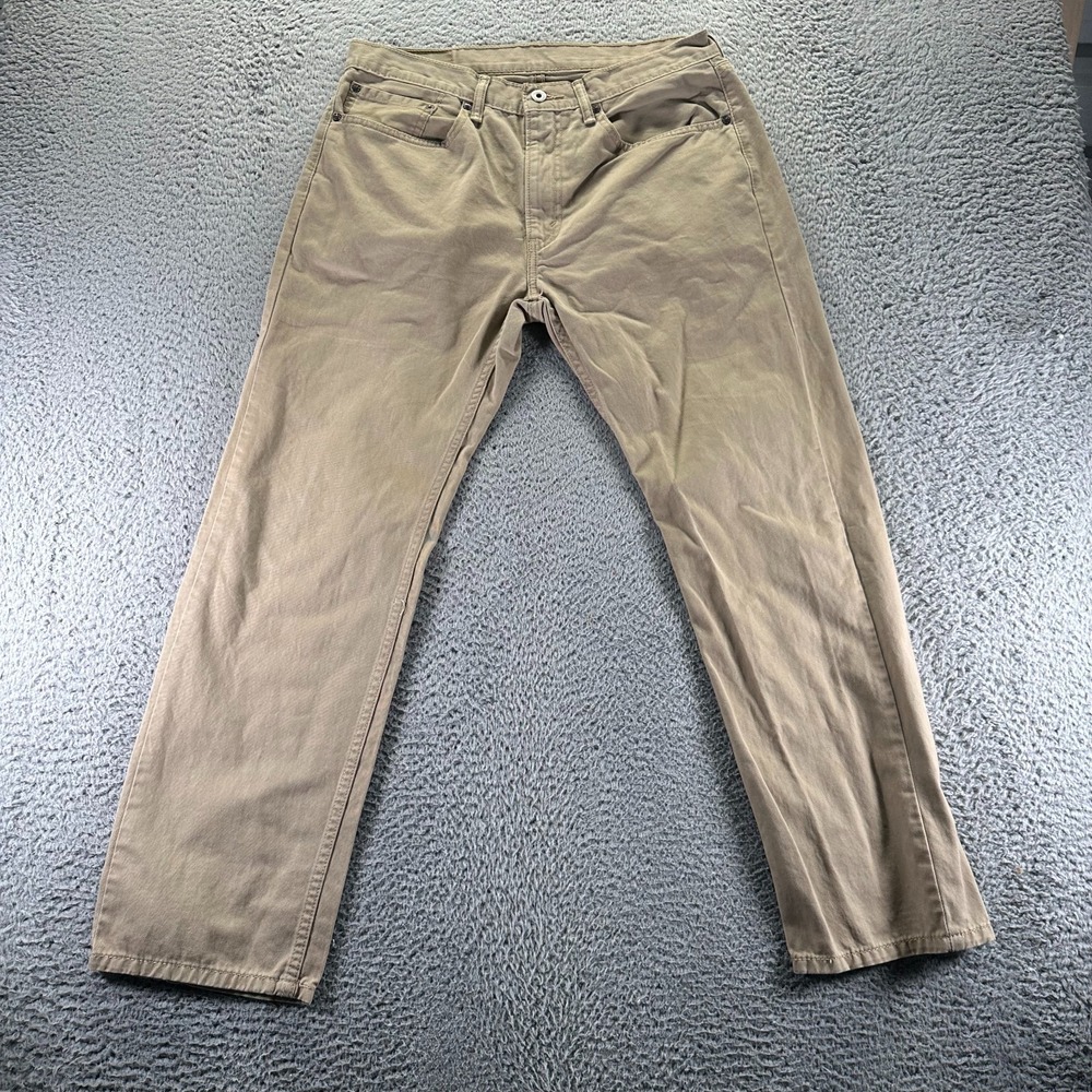 Levi's 505 Jeans Mens 34x30 Brown Cotton Twill Straight Leg Medium Wash Workwear